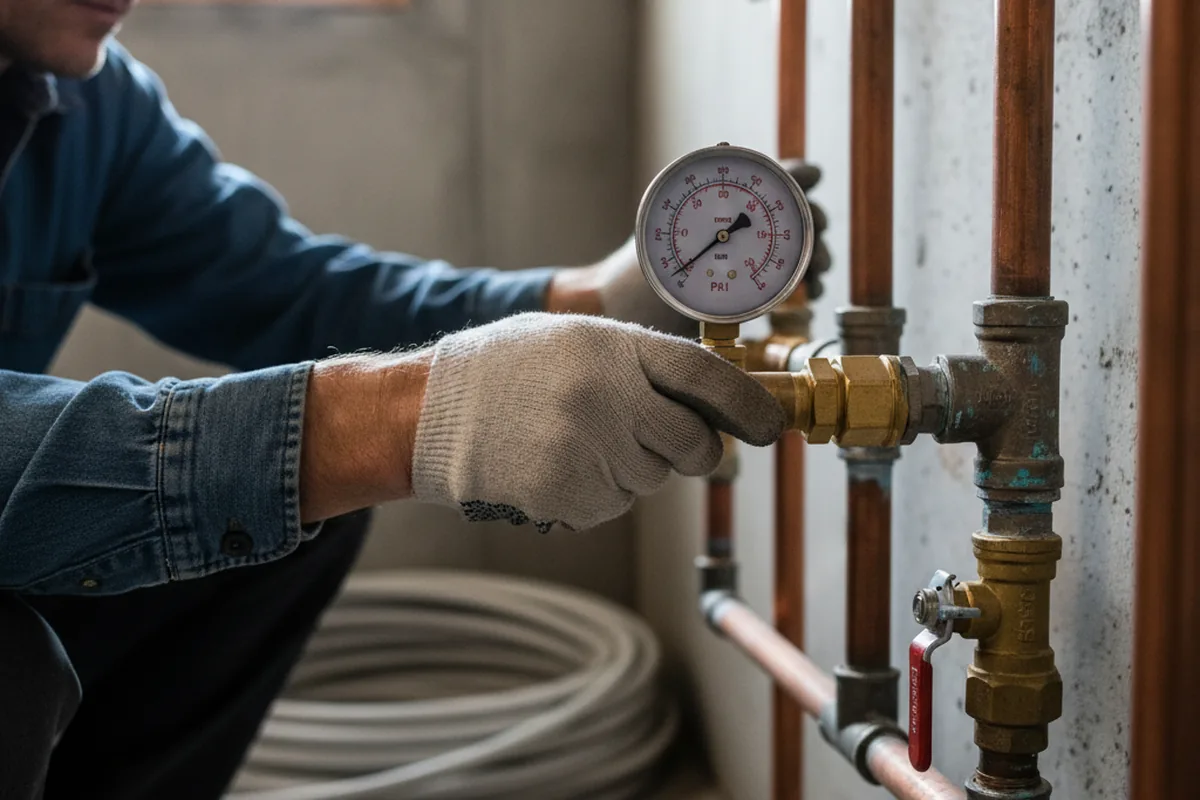 Pressure testing a repaired line during Water Line Repair in Pickering